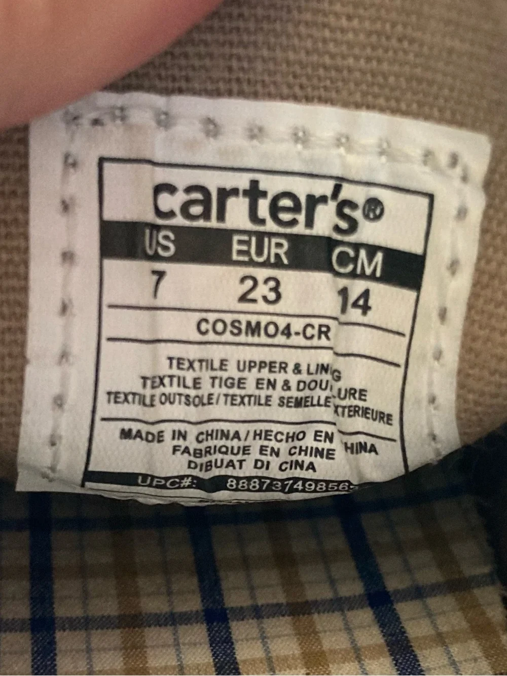 5/$15 Carter’s Tan & Navy Boat Shoes 7